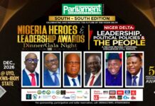 NIGER DELTA: AKWA-IBOM TO HOST PARLIAMENT NEWSPAPER NIGERIA HEROES AND LEASERS AWARD SOUTH SOUTH EDITION 2026
