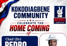 KOKODIAGBENE COMMUNITY SET TO WELCOME SON, CHIEF (DR.) PEDRO TUWAYERIN BEKENAWЕI